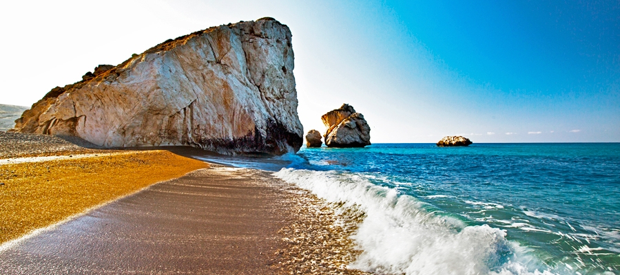 Aphrodite's Rock and the Mediterranean coast, Cyprus
