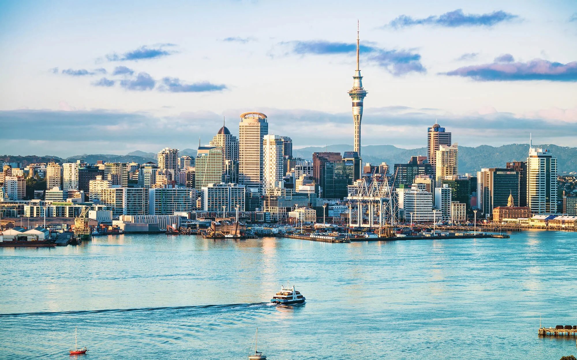 Auckland skyline and harbour, New Zealand